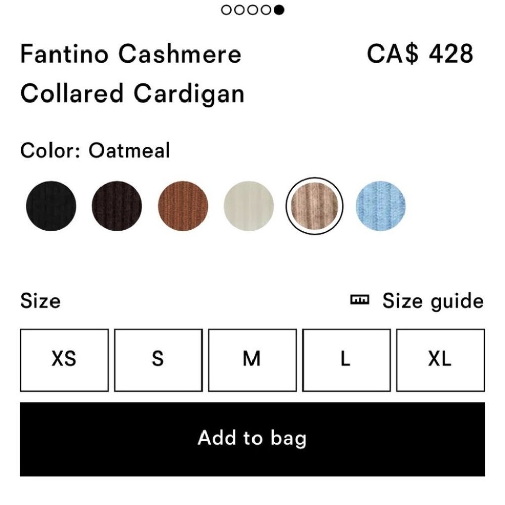 Reformation Fantino Cashmere Collared Cardigan in Oatmeal Beige - size S - Picture 7 of 9
